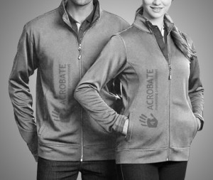 Manteaux homme et femme personnalisés avec le logo d'Acrobate Promo